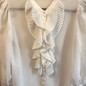 White House Black Market~sheer blouse~medium